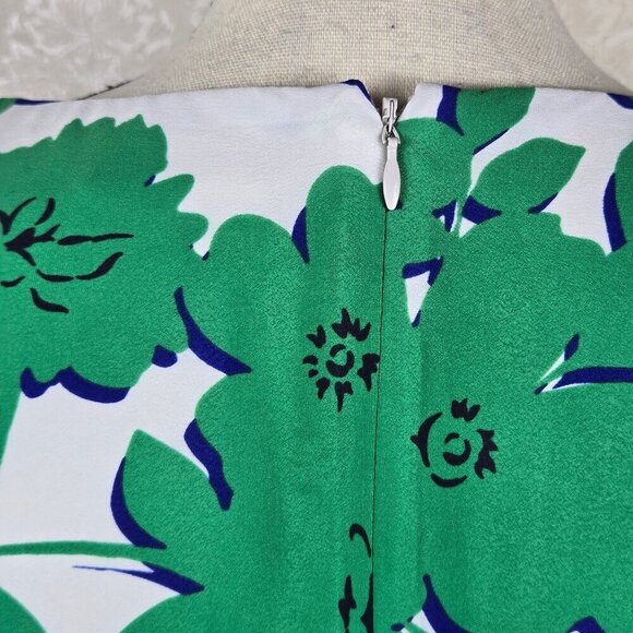 Eliza J Sz 4 Floral Print Dress Contrasting Bottom Accent Defined Waist Pockets - Picture 13 of 16